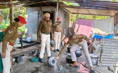 Illegal Liquor Worth 1,000 Litres Destroyed in Bajali Police & Excise Department Crackdown